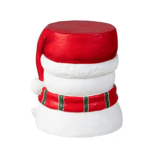 Glitzhome&reg; 14.25"H Christmas MGO Snowman Stool or Accent Table {8}