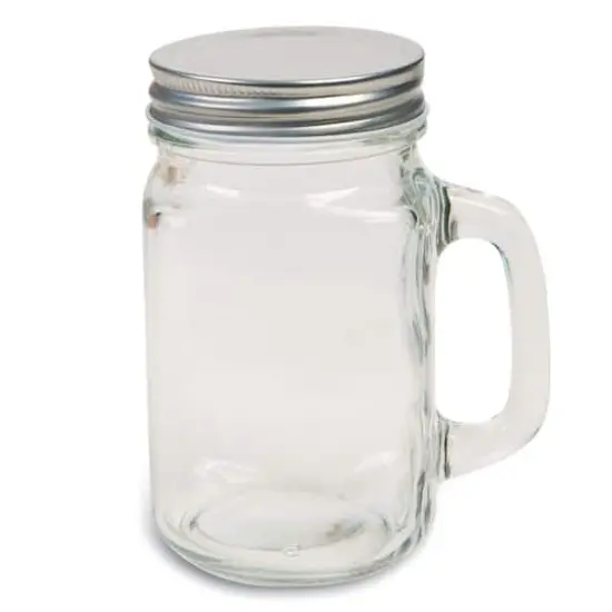 Glass Mason Jar With Handle & Lid, 16oz., 12ct. {1}
