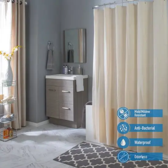 Bath Bliss Splash Guard Shower Liner Beige {4}