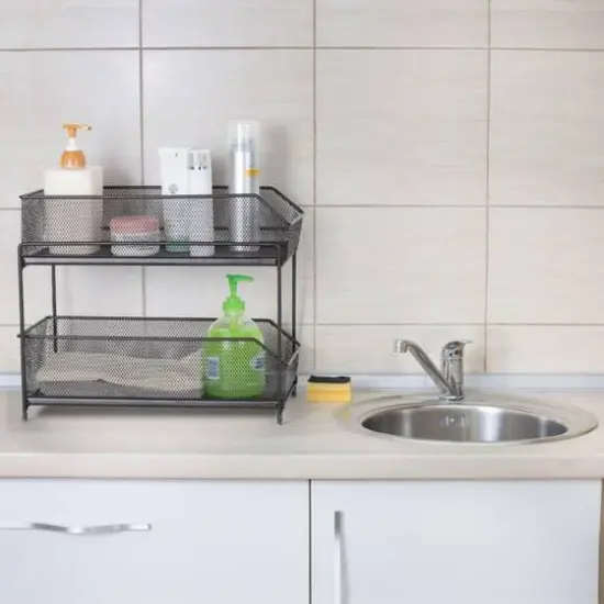 NEX&trade; Dark Brown 2-Tier Sliding Basket Organizer Drawer {7}