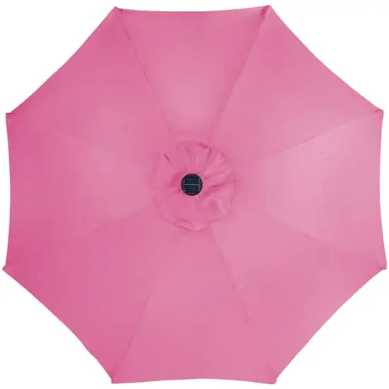 9ft. Solar Lighted Outdoor Patio Market Umbrella Pink {7}