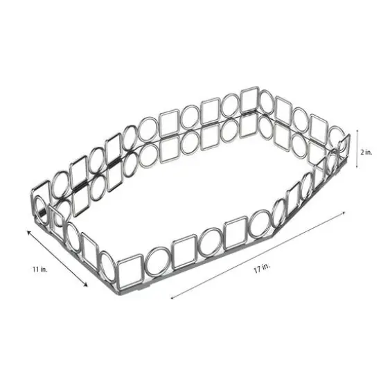 Home Details Circles & Squares Large Mirror Vanity Tray {4}