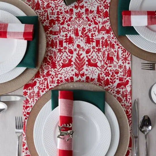 DII&reg; 72" Christmas Woods Embellished Table Runner {5}