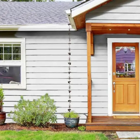 Glitzhome&reg; 8.5ft. Faux Copper Lotus Flower & Bell Rain Chain {4}