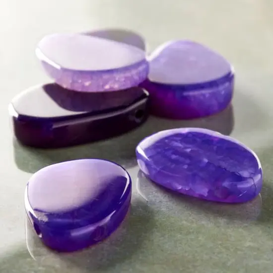 Large Amethyst Agate Lentil Beads, 35mm by Bead Landing&trade; {3}