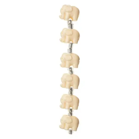White Reconstituted Stone Elephant Beads, 15mm by Bead Landing&trade; {4}