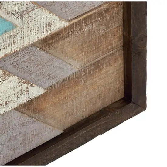 20" Multicolored Wood Farmhouse Abstract Wall Decor {3}