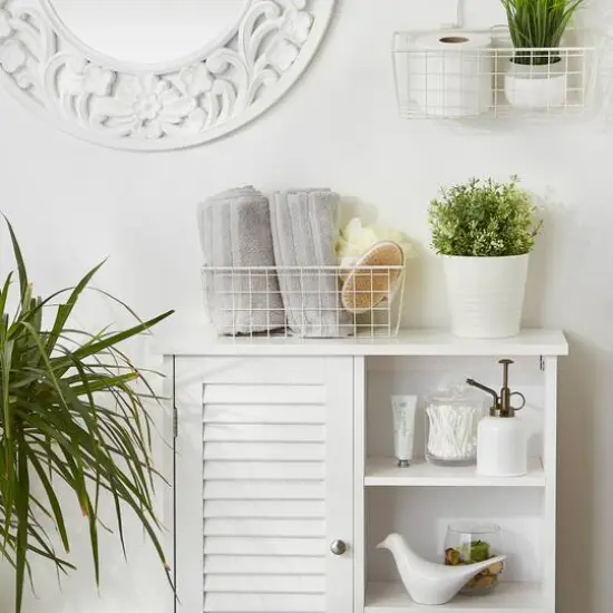 DII&reg; Small Wire Wall Baskets, 2ct. Antique White {7}