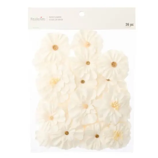 White Paper Flower Embellishments By Recollections&trade; {6}