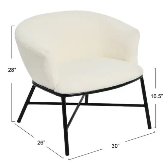 Hello Honey&reg; Bowery Boucle Upholstered Accent Arm Chair White {10}