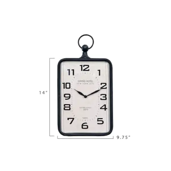 Hello Honey&reg; Metal Rectangle Hanging Clock with Handle Decoration on Top {3}