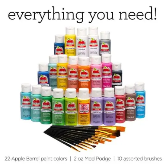Apple Barrel&reg; Art Lessons Paint & Brush 34 Piece Set {10}