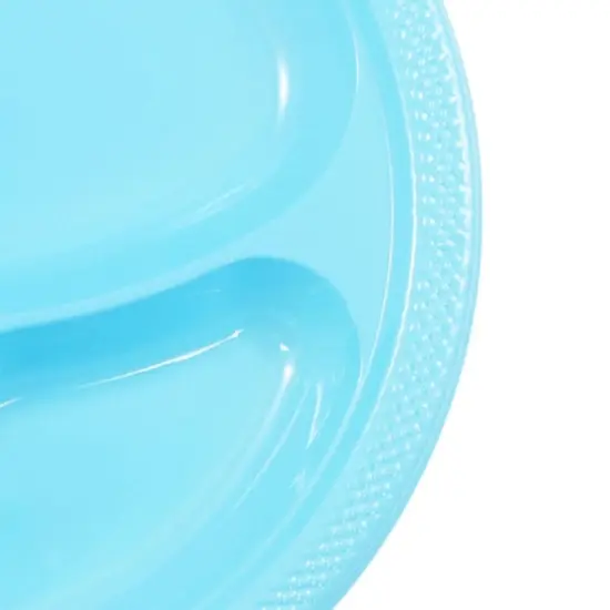 JAM Paper 10.25" Divided Plastic Party Plates, 20ct. Aqua Blue {4}