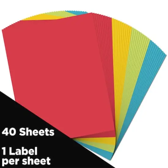 JAM Paper Assorted Bright Color Full Sheet Shipping Labels, 8.5" x 11" {3}