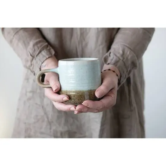 Hello Honey&reg; Assorted Stoneware with Blue and Brown Reactive Glaze Mug Set {3}