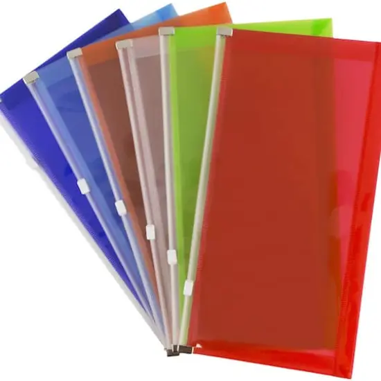 JAM Paper 5.25" x 10" Mixed Zip Closure Booklet Envelopes, 6ct. {3}