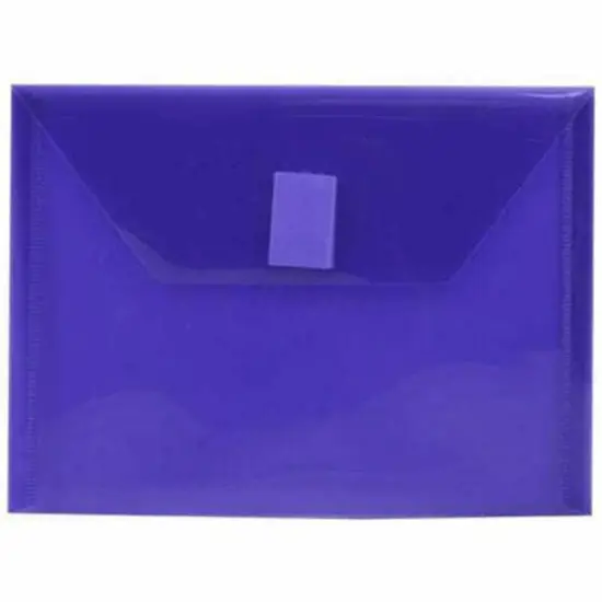 JAM Paper 5.5" x 7.5" Plastic Booklet Envelopes with Hook & Loop Closure, 24ct. Purple {1}