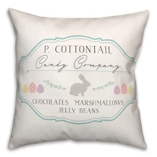 P Cottontail Candy Co 18" x 18" Indoor / Outdoor Pillow {1}