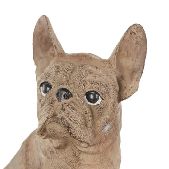 11" Textured Brown Dog Planter with Antique Pot {6}