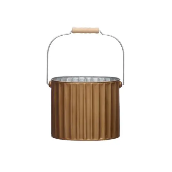 6" Gold Ribbed Metal Bucket by Ashland&reg; {1}