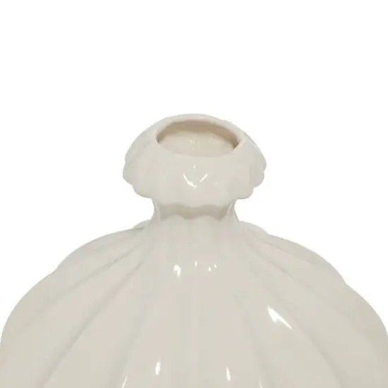 White Stoneware Modern Vase Set {7}