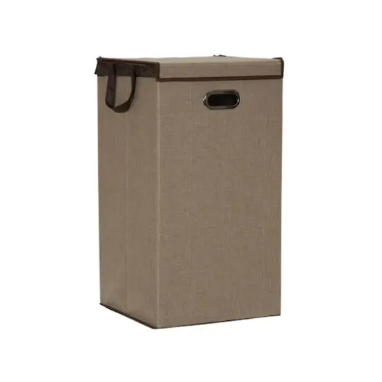 Household Essentials 26" Laundry Hamper with Lid Beige {1}