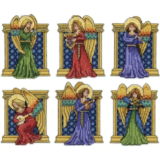 Design Works&trade; Medieval Angels Plastic Canvas Ornament Kit {4}
