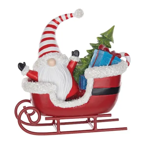 8" Santa Gnome in Sleigh Figurine, 2ct. {4}