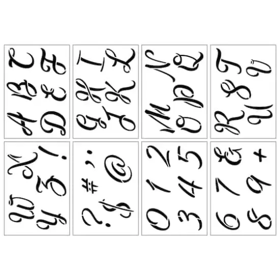 3" Cursive Alphabet Stencils by Craft Smart&reg; {1}
