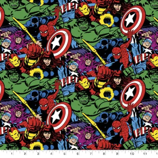 Marvel Retro Heroes Packed Cotton Fabric {3}