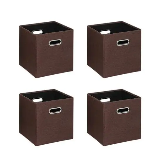 SunnyPoint 10.5" Storage Bin, 4ct. Light Brown {1}
