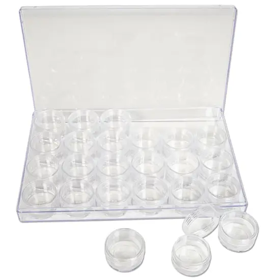 The Beadsmith&reg; 9.5'' x 6.5'' x 1'' Clear Storage Box with Jars {1}