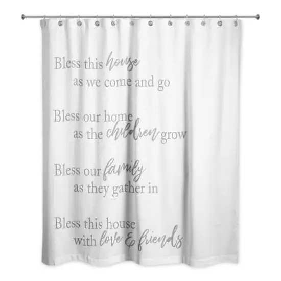 Bless This House 71" x 74" Shower Curtain {3}