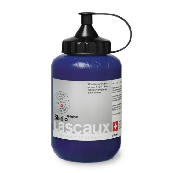 Lascaux Studio Acrylic Paint, 500mL 942 Ultramarine Deep {1}