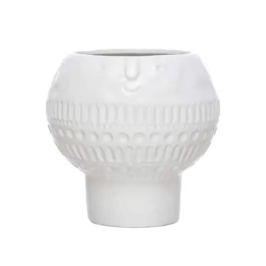 Hello Honey&reg; 6" Reactive Glaze Stoneware Footed Planter with Face {1}