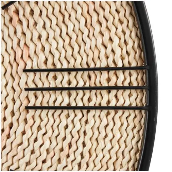 23.5" Coiled Rope Wall Clock with Black Metal Frame {8}