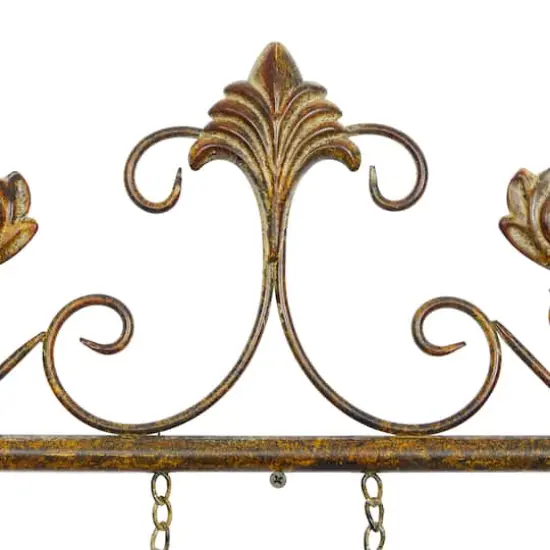 Brown Wrought Iron Traditional Floral Wall Decor {5}