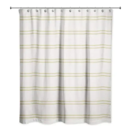 Stripe Shower Curtain Yellow on White {3}