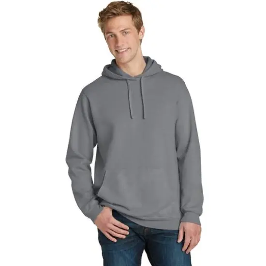 Port & Company&reg; Beach Wash Garment-Dyed Pullover Hooded Adult Sweatshirt Coal {4}