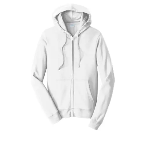 Port & Company® Fan Favorite Fleece Full-Zip Hooded Sweatshirt White {1}
