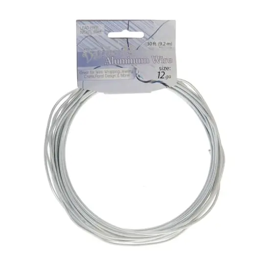 John Bead 12 Gauge Aluminum Jewelry Wire, 30ft. Silver {4}