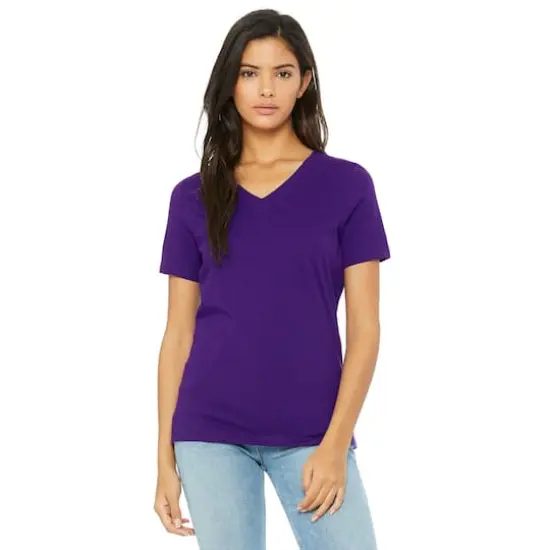 BELLA+CANVAS&reg; Women's Short Sleeve V-Neck T-Shirt Team Purple {3}