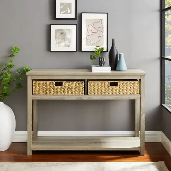 Walker Edison Driftwood Mission Storage Entry Table {4}