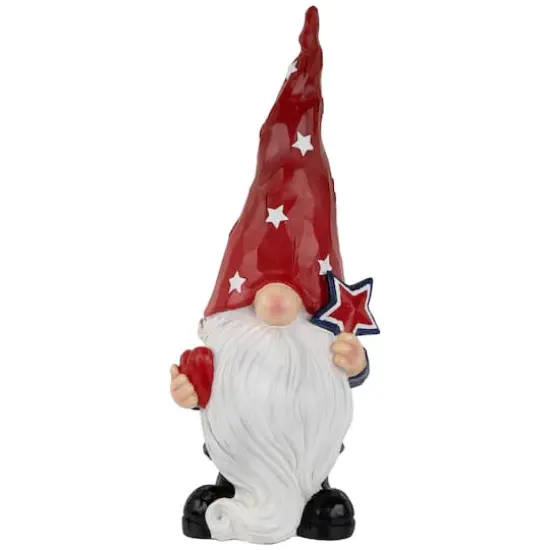 16.5" Patriotic Garden Gnome in Red Hat Holding Star {1}