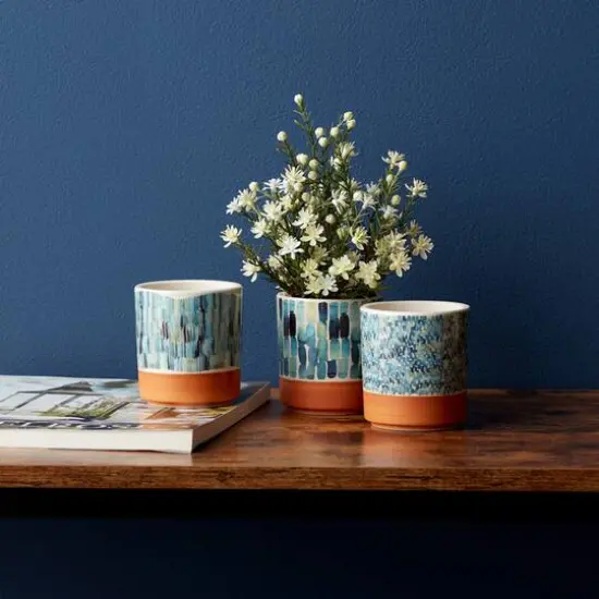 Decorative Pot Set with Terra Cotta Accent {3}