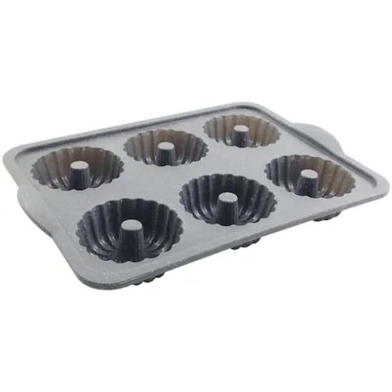 6-Cavity Metal Reinforced Silicone Mini Fluted Cake Pan by Celebrate It&reg; {3}