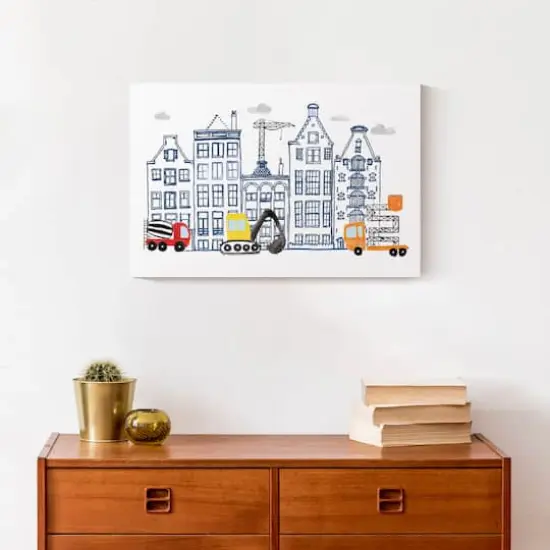 Juvie Doodle Buildings 12" x 18" Canvas Wall Art {5}