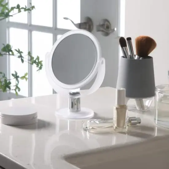 Home Details Dual Sided 10X Magnification Rubberized Vanity Mirror Frost {4}