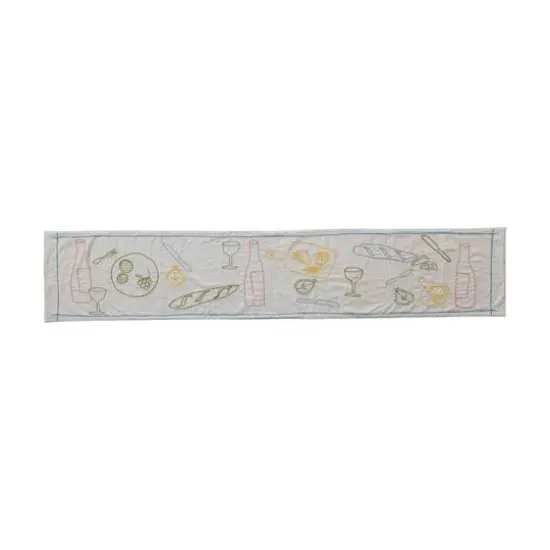 Hello Honey® 6ft. Food & Beverage Cotton Embroidered Table Runner {5}