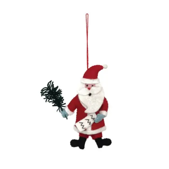 Hello Honey&reg; 7" Red Santa Wool Felt Santa Ornament {1}